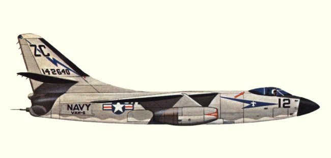 Vue d'un A3D-2/A-3B de l'U.S. Navy (origine : Bombers, encyclopaedia of world aircraft - Kenneth Munson)