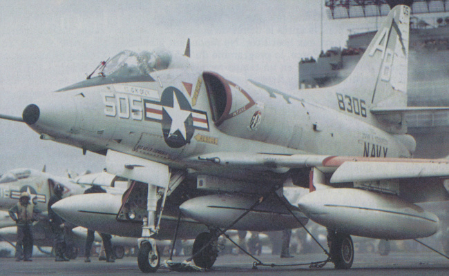 Vue d'un A-4 Skyhawk