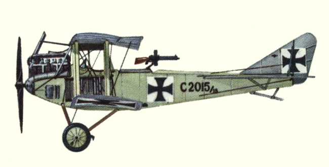 Vue d'un biplan de reconnaissance Albatros C.I (origine : Bombers 1914-1919 - Kenneth Munson)