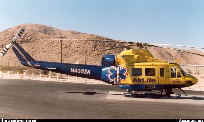 Vue d'un Bell 412 (photo : Oscar Bernardi)