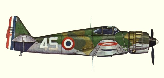 Vue d'un MB-152-C1 (origine : Fighters 1939-1945 - Kenneth Munson)