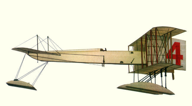 Vue de l'hydravion Canard Voisin