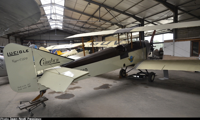 Vue d'un Caudron C.270 Luciole (photo : JN Passieux, musée JB Salis, La Ferté-Alais)