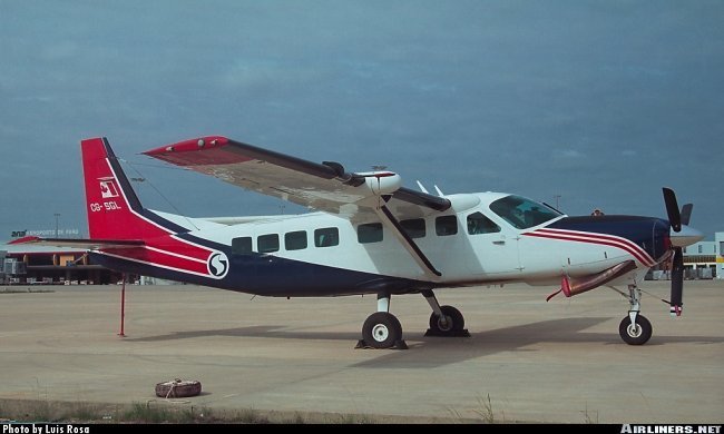 Vue d'un Cessna 208B de la société Sander Geophysics (photo : Luis Rosa)