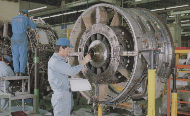 Vue de la soufflante d'un r&eacute;acteur CFM International CFM56