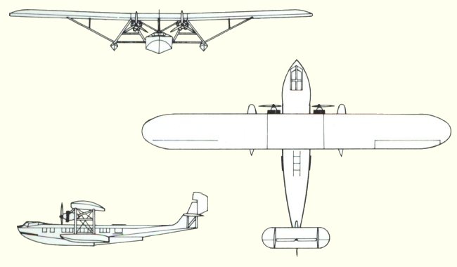 Plans d'un hydravion Consolidated Commodore