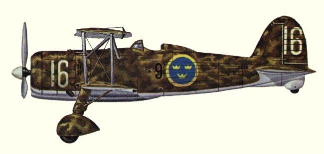 Vue d'un Fiat C.R.42 (origine : Fighters 1939-1945 - Kenneth Munson)