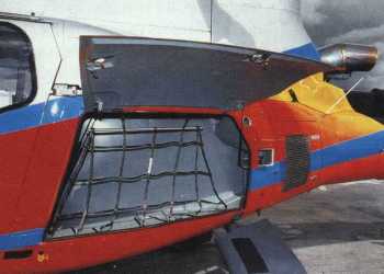 Emplacement bagages du EC 130 (photo : Planet AeroSpace juillet-septembre 2001)