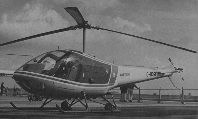 Vue d'un Enstrom 280 Shark (photo : Jane's pocket book 20 Helicopters Michael J.H.Taylor)