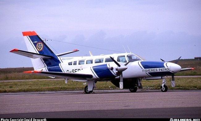 Vue d'un Reims-Cessna F406 des Scottish Fisheries Protection Agency (photo : David Unsworth)