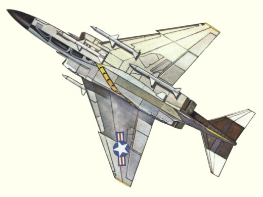 Plan d'un F-4B (origine : Fighters, encyclopaedia of world aircraft - Kenneth Munson)