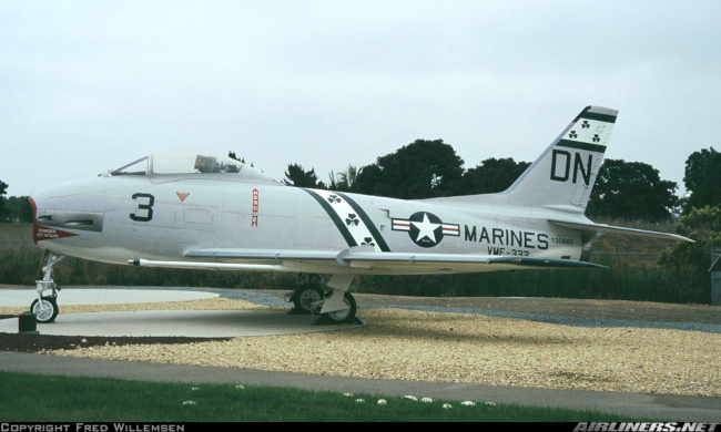 Vue d'un chasseur FJ-3 Fury (photo : Fred Willemsen)