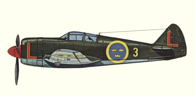 Vue d'un FFVS J 22B (origine : Fighters 1939-1945 - Kenneth Munson)