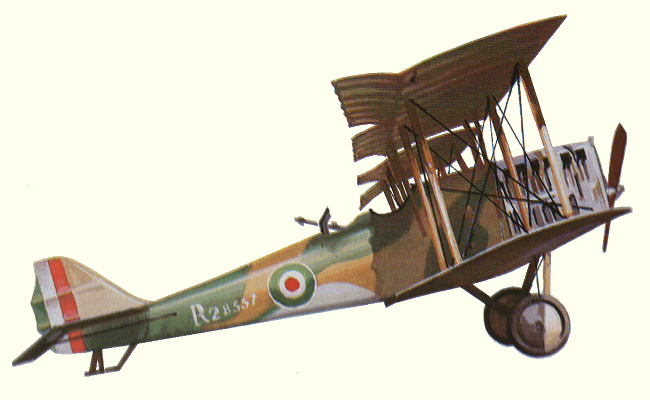 Vue d'un Fiat Aviazione R-2 (plan d'origine : Encyclopédie des Avions Militaires du Monde)