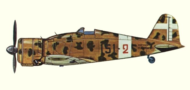 Vue d'un Fiat G.50bis (origine : Fighters 1939-1945 - Kenneth Munson)