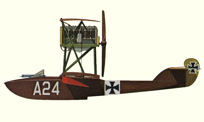 Vue d'un hydravion Hansa-Brandenburg CC (origine : Fighters 1914-1919 - Kenneth Munson)