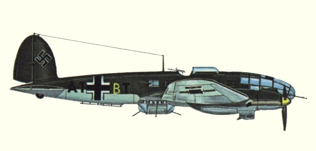 Vue d'un Heinkel He 111H-3 (origine : Bombers 1939-1945 - Kenneth Munson)