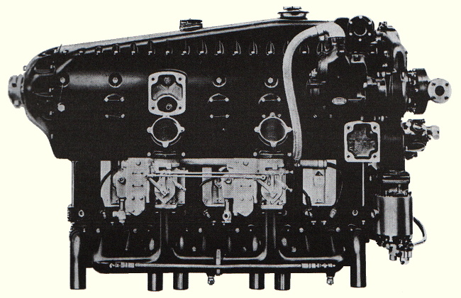 Vue d'un moteur inversé Hirth 506 (photo : Jane's fighting aircraft of World War II)