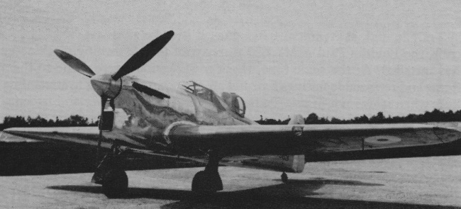 Vue d'un chasseur Hawker Hotspur (origine : The British Fighters since 1912 - Peter Lewis)