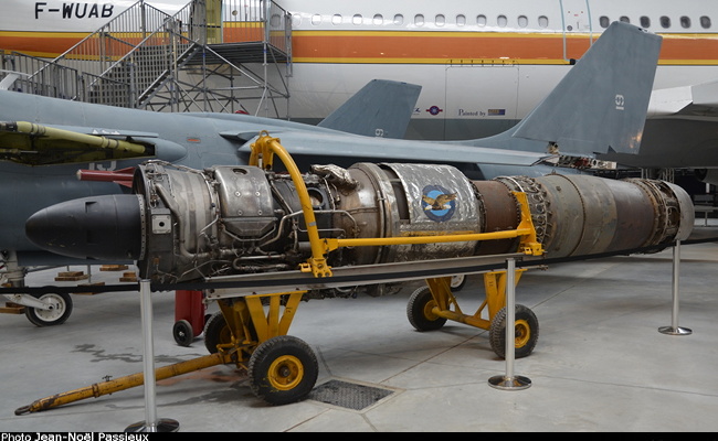 Vue d'un réacteur Pratt & Whitney J57-P-20 (photo : JN Passieux - Aeroscopia Toulouse)