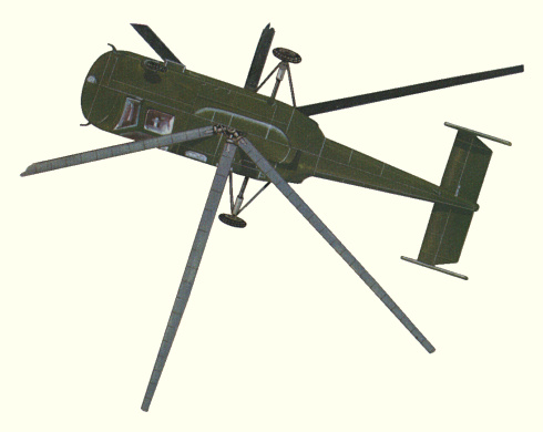 Plan d'un hélicoptère Ka-18 (origine : Helicopters and other Rotorcraft since 1907 - Kenneth Munson)