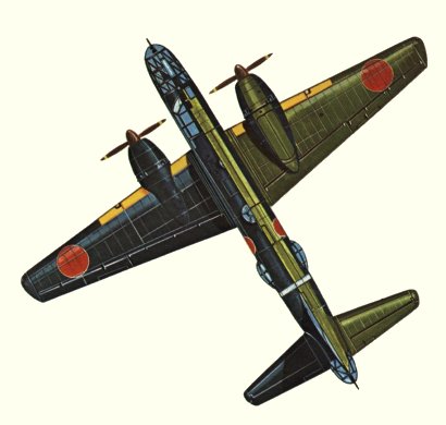 Plan d'un Ki-67-Ib Hiryu (origine : Bombers 1939-1945 - Kenneth Munson)