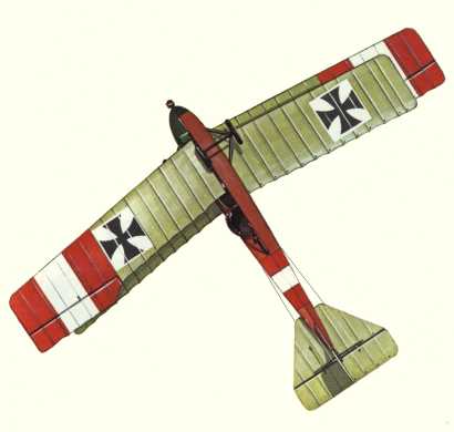 Plan d'un biplan de reconnaissance Lohner C.I (origine : Bombers 1914-1919 - Kenneth Munson)