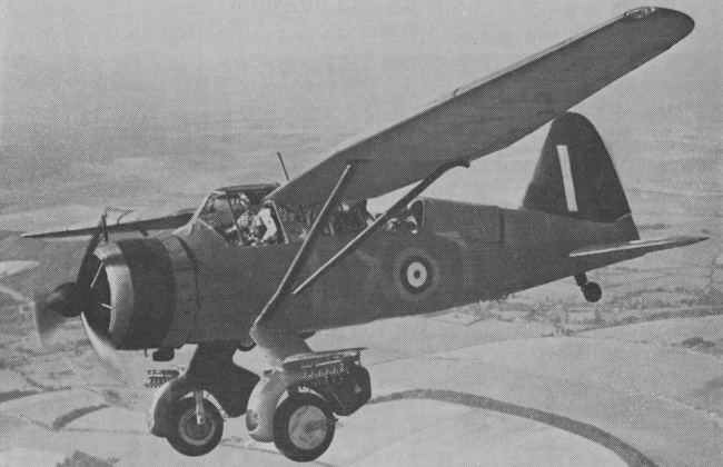 Vue d'un Lysander Mk. I (photo : Aircraft of the Royal Air Force 1918-57 - Owen Thetford)