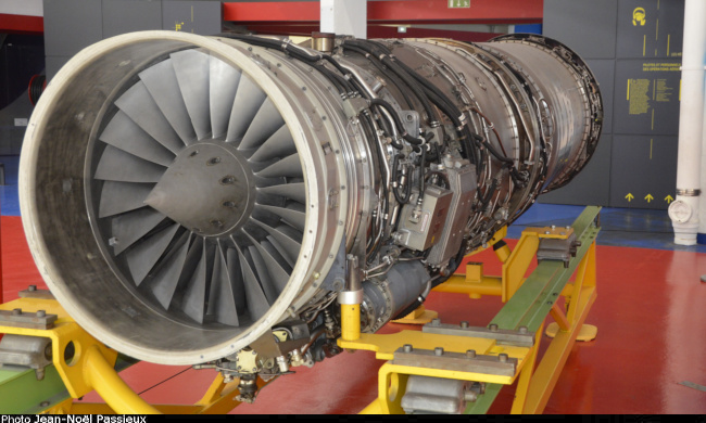 Vue d'un réacteur SNECMA M53 (photo : JN Passieux - Musée de l'Air et de l'Espace du Bourget)