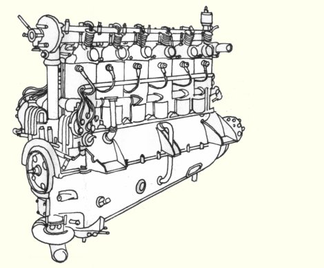 Vue d'un moteur Mercedes 180 ch