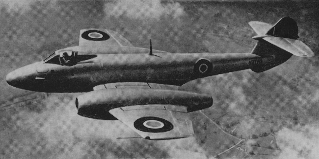 Vue d'un Meteor F. 4 (origine : The British Fighters since 1912 - Peter Lewis)