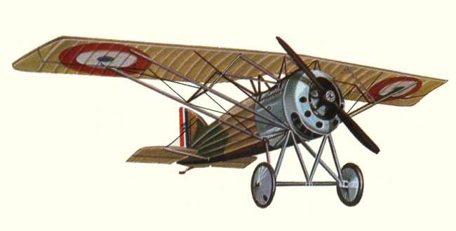 Vue du Morane-Saulnier A1 (origine : Les Avions des origines à la Première Guerre mondiale - Enzo Angelucci/Paolo Matricardi)