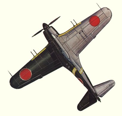 Plan d'un N1K2-J (origine : Fighters 1939-1945 - Kenneth Munson)