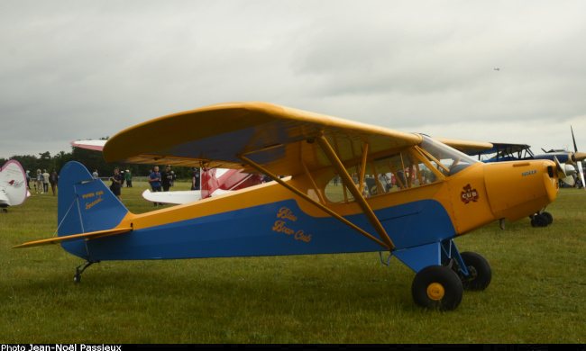 Vue d'un Piper PA-11 Cub Special (photo : JN Passieux, meeting de la Ferté-Alais 2022)