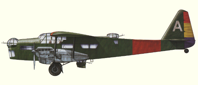 Vue du Potez 540 code A des Forces Républicaines (origine : Air War over Spain - Rafael A. Permuy López)