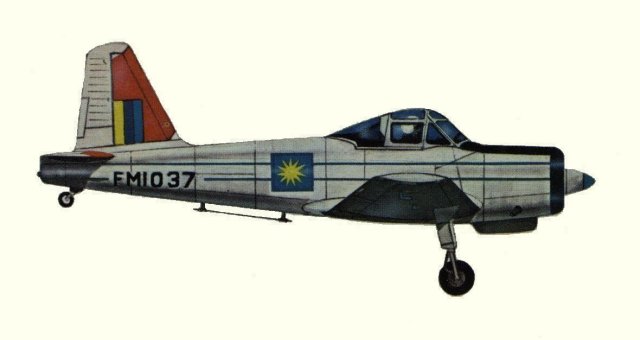 Vue d'un Provost T.51 (origine : Fighters, encyclopaedia of world aircraft - Kenneth Munson)