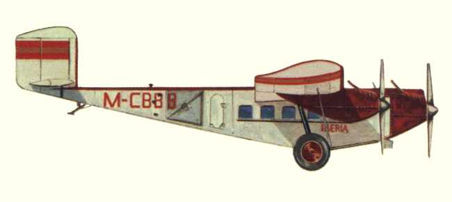 Vue d'un Rohrbach Ro VIII de la compagnie Aérea de Transportes (origine : Airliners between the wars 1919-1939 - Kenneth Munson)