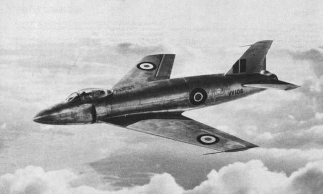 Vue d'un Supermarine 510 (photo : Jane's pocket book 12 Research and experimental aircraft - Michael J.H. Taylor)