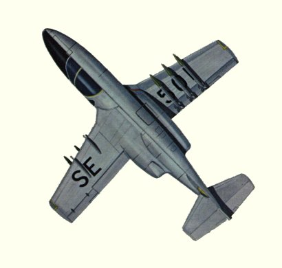 Plan d'un Saab 105 (origine : Fighters, encyclopaedia of world aircraft - Kenneth Munson)