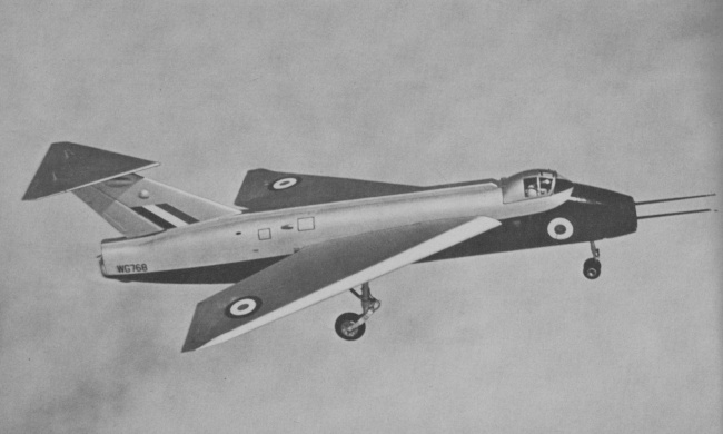 Vue d'un Short S.B.5 (photo : Jane's pocket book 12 Research and experimental aircraft - Michael J.H. Taylor)