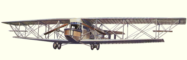 Vue d'un bombardier Siemens-Schuckert R.I (origine : Encyclopédie des Avions Militaires du Monde - Enzo Angelucci)