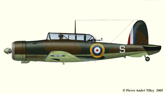 Plan d'un Skua de la Fleet Air Arm (plan d'origine : Aéro Journal - P-A. Tilley)