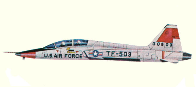 Vue d'un T-38A (origine : Fighters, encyclopaedia of world aircraft - Kenneth Munson)