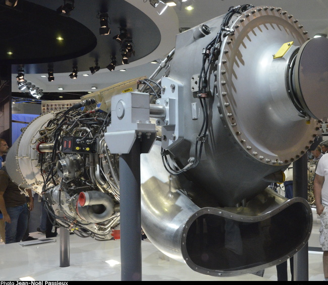 Vue d'un turbopropulseur TP400 (photo : JN Passieux, Salon du Bourget 2015)