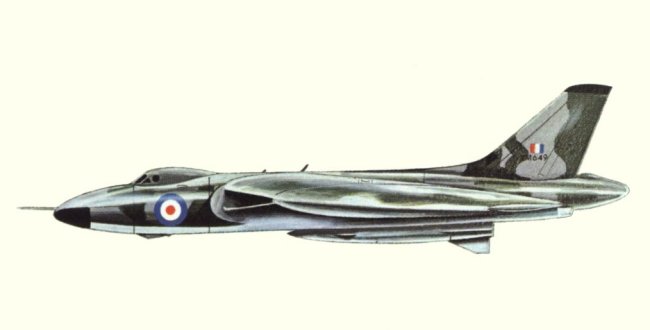 Vue d'un Vulcan B.2 (origine : Bombers, encyclopaedia of world aircraft - Kenneth Munson)