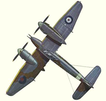 Plan d'un Westland Whirlwind I (origine : Fighters 1939-1945 - Kenneth Munson)