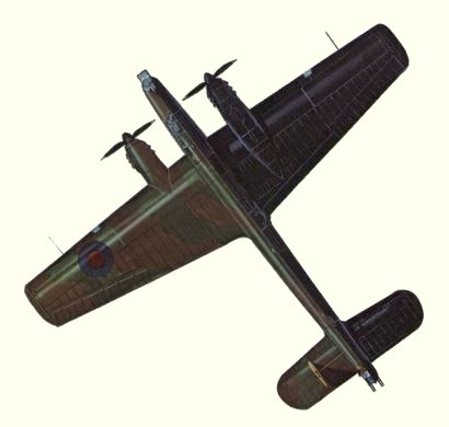 Plan d'un Whitley V (origine : Bombers 1939-1945 - Kenneth Munson)